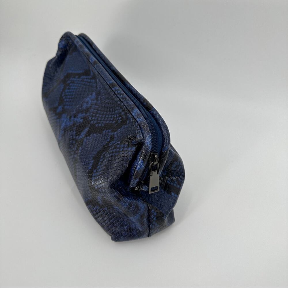 Clemente Vintage Blue Snake Leather Clutch - Picture 6 of 7
